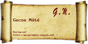 Gecse Máté névjegykártya