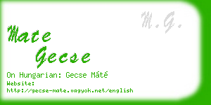 mate gecse business card