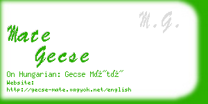 mate gecse business card